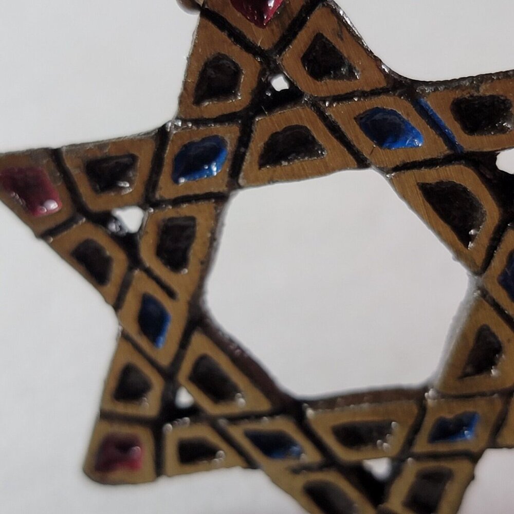 Star Of David Pendant With Red Outer Points And B… - image 6